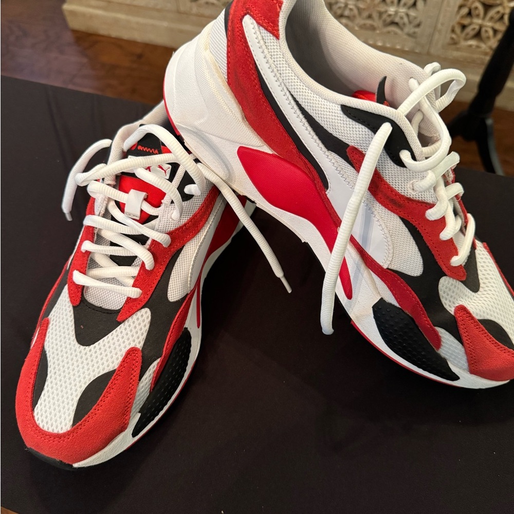 Puma Red and White Running Shoes